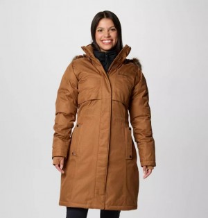 Brown Columbia Apres Arson™ II Winter Long Women Down Jackets | IBTJOE-015