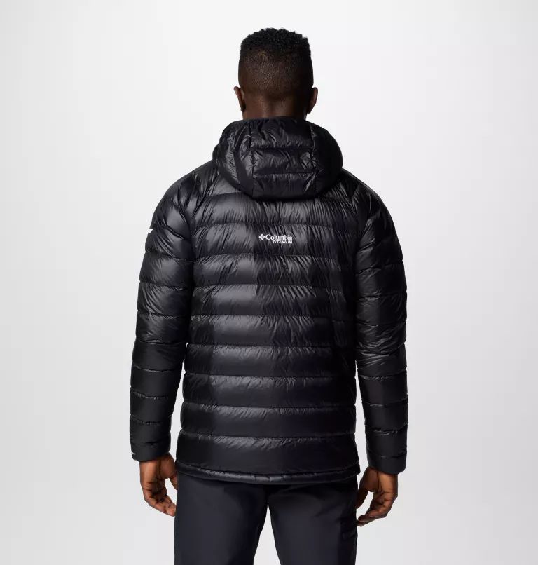 Black Columbia Arctic Crest™ Down Hooded Men Jackets | KOYJRF-273