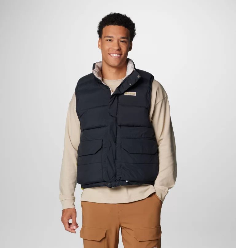 Black Columbia Reversible Men Vest | KFNWAT-703