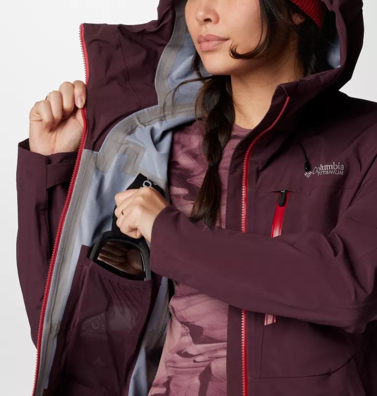 Burgundy Columbia Platinum Peak™ II 3L Shell Women Ski Jackets | OWBKJN-057