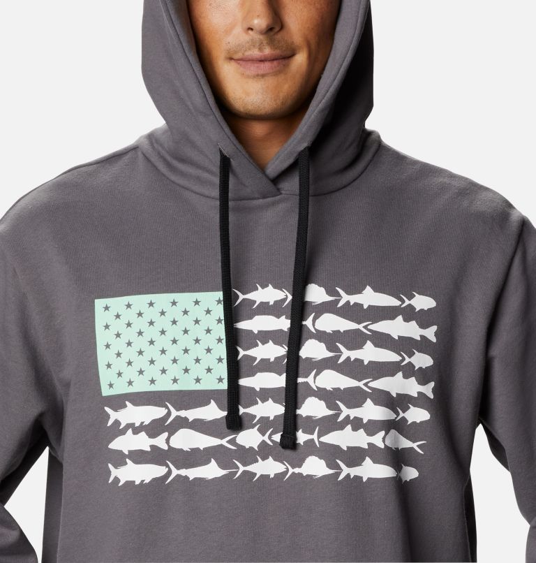 Columbia PFG Fish Flag Men Hoodies | LWSYBT-740