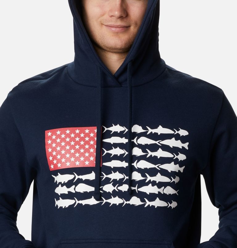 Columbia PFG Fish Flag Men Hoodies | UWGCLE-614