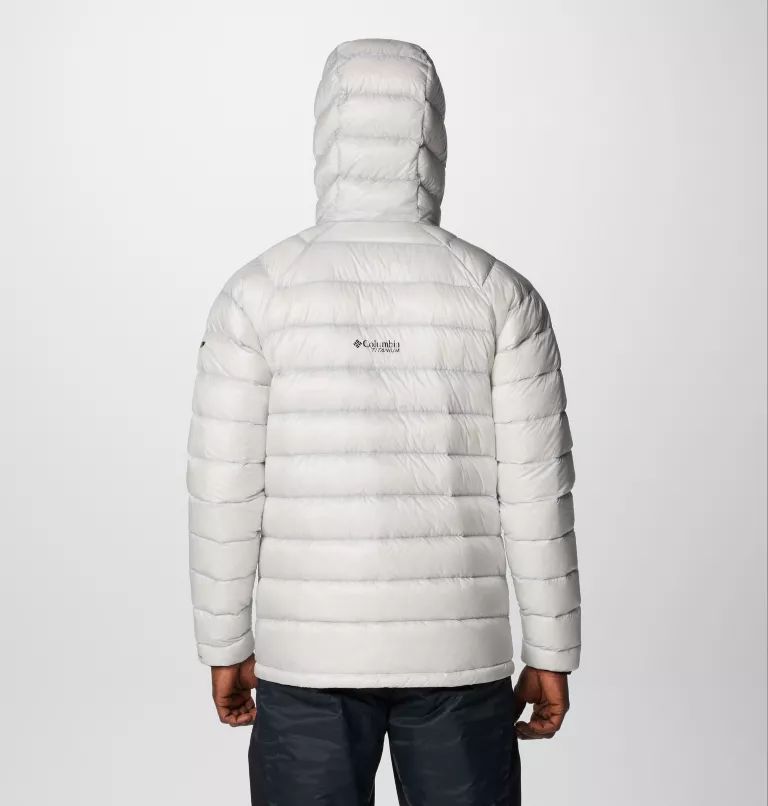 White Columbia Arctic Crest™ Down Hooded Men Jackets | NLPZES-259