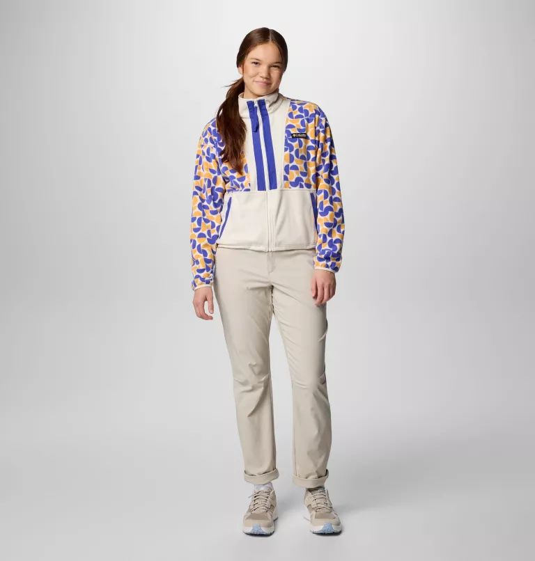 White / Blue Columbia Backbowl™ II Printed Full Zip Fleece Women Jackets | SVFBHM-637